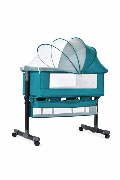 3-in-1 Baby Bedside Sleeper Cot | Foldable Portable Bassinet with Wheels