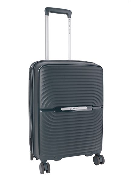 Cellini Sonic 55cm 4 Wheel Trolley Green With Luggage Glove Blue