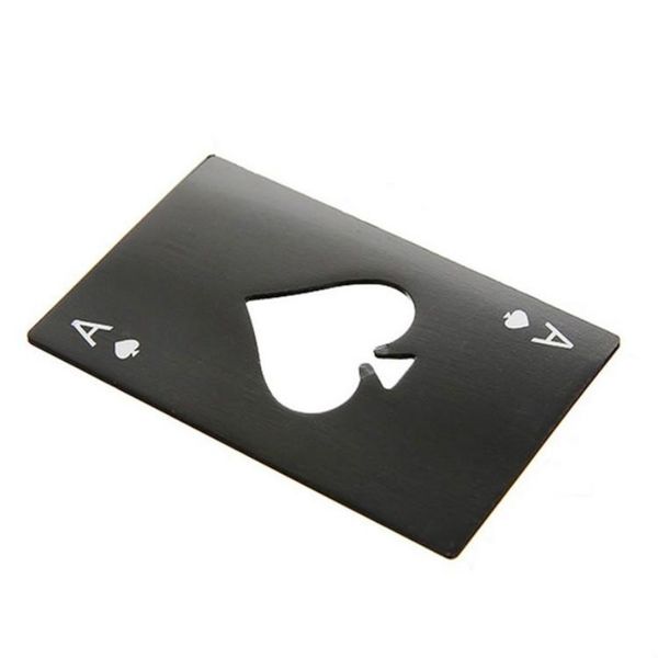 BasicX Stainless Steel Card Bottle Opener, Wallet-Sized, 2-Pack, Black