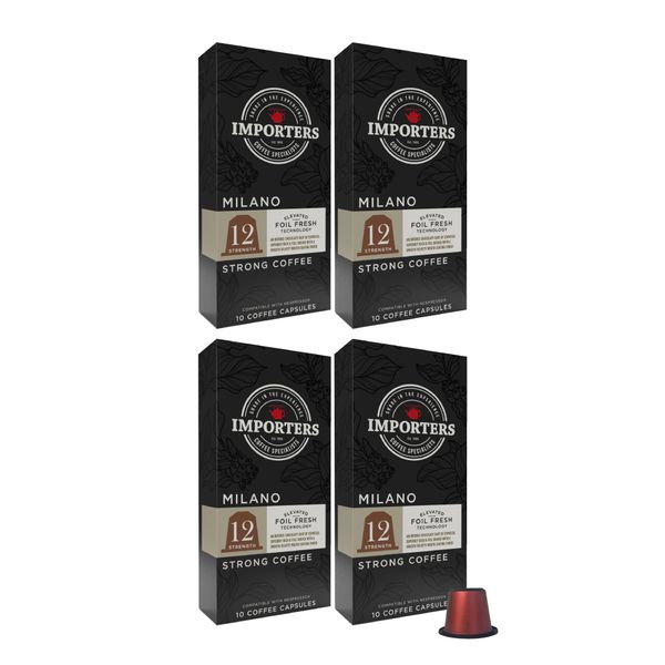 Importers Milano 40 Coffee Capsules for Nespresso &amp; Caffeluxe