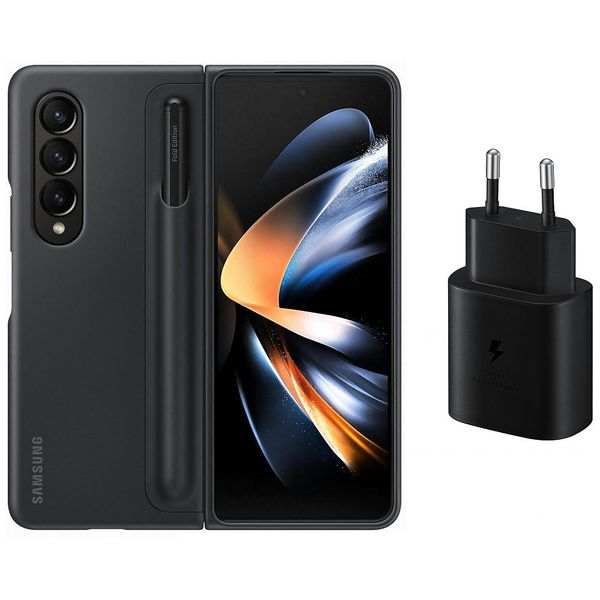 Samsung Original Standing Cover Bundle For Samsung Galaxy Z Fold 4 - Black