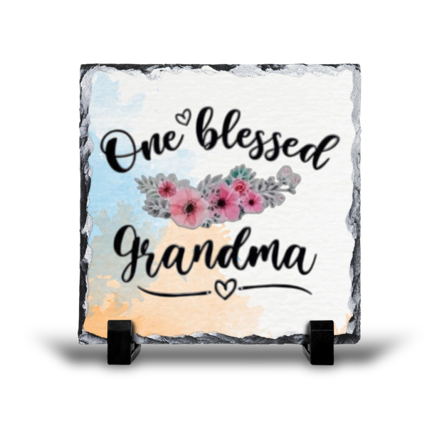 One Blessed Grandma Gift Rock Slate