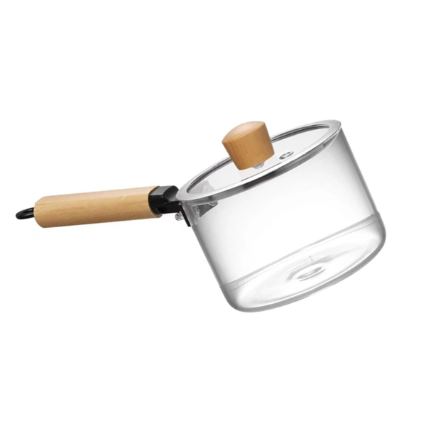 1.5L Borosilicate Glass Milk Instant Noodle Pot with Anti-scalding Handle