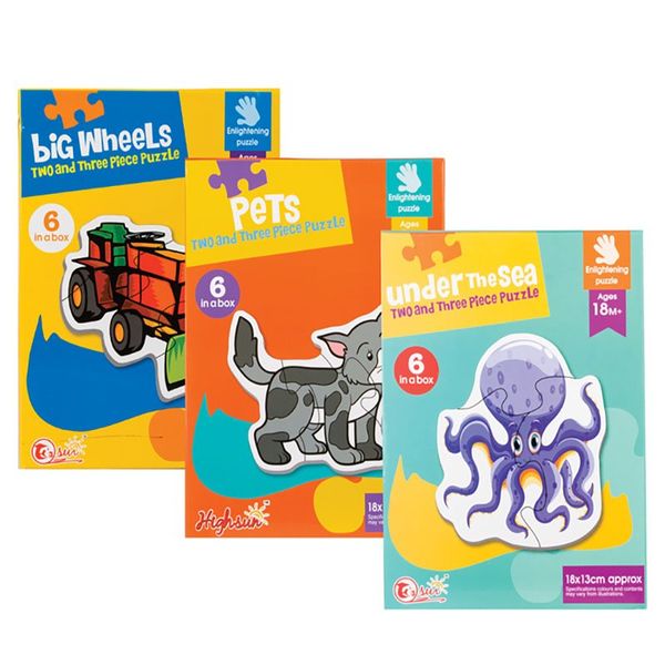 Bulk Pack x 3 Puzzle Jigsaw - 6 Puzzles Per Box