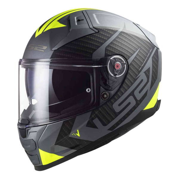 LS2 FF811 Vector II Splitter Matt Titanium/Hi Vis Yellow Helmet