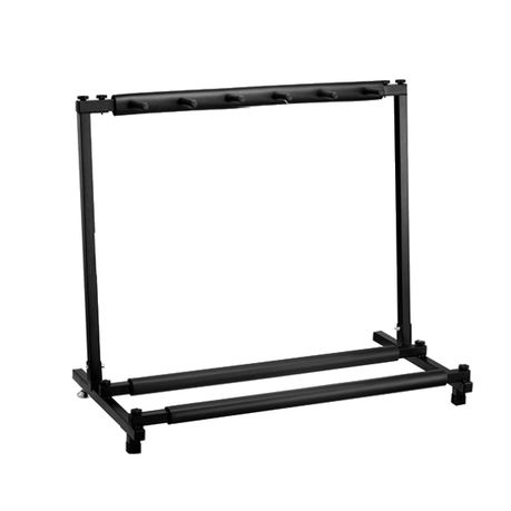 Foldable Long Metal Guitar Display Stand (Holds 5 Guitars) Image