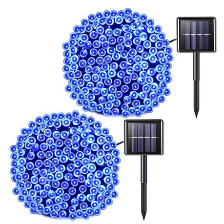 2 Pack 100 LED Solar String Lights Outdoor Waterproof Lights