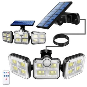 2 x JD 3PC Solar Powered Human Motion Sensor Light Lamp with Remote ...