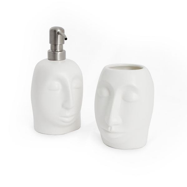 Carrol Boyes Bathroom 2 Piece Set- Enigma Holder &amp; Dispenser