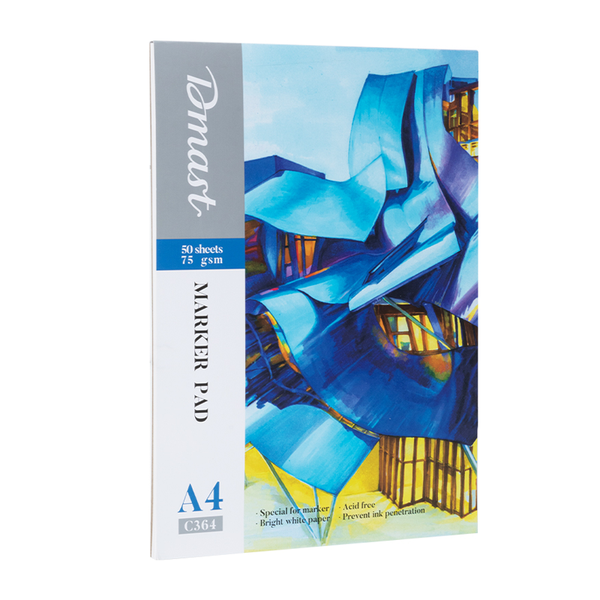 Dmast Marker Pad A4, 75g, 50 Sheets White
