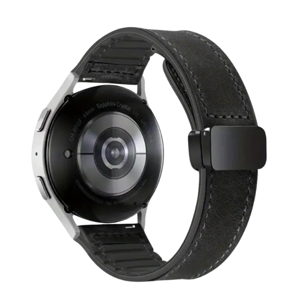 Faux Leather Strap for Garmin Vivoactive 4 (22mm) -Black