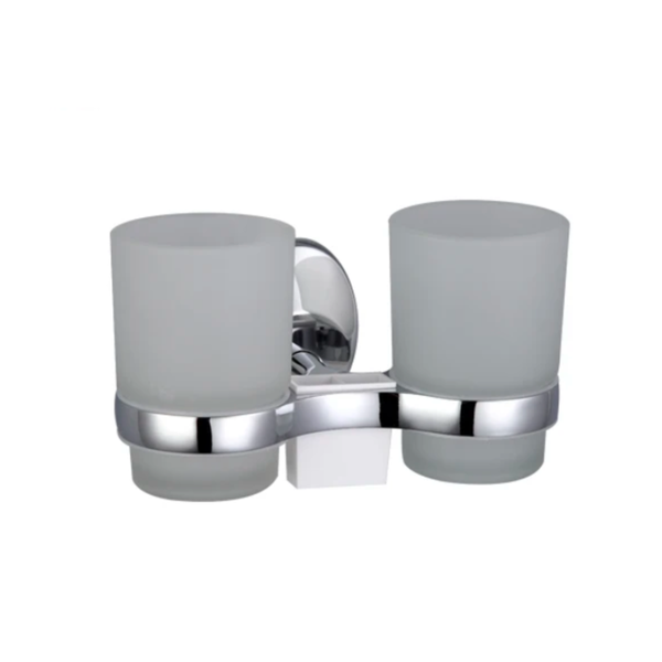 Chrome Double Toothbrush Holder
