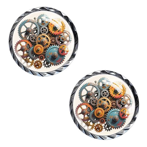 Decor 2pcs Round Creative Crystal Furniture Drawer Handles - 3.5cm