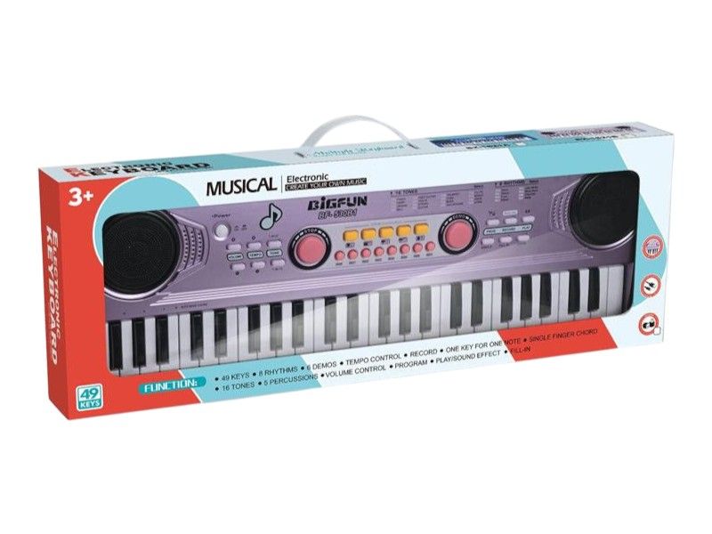 Big Fun 49-Key Electronic Rechargeable Intelligent Keyboard with Microphone