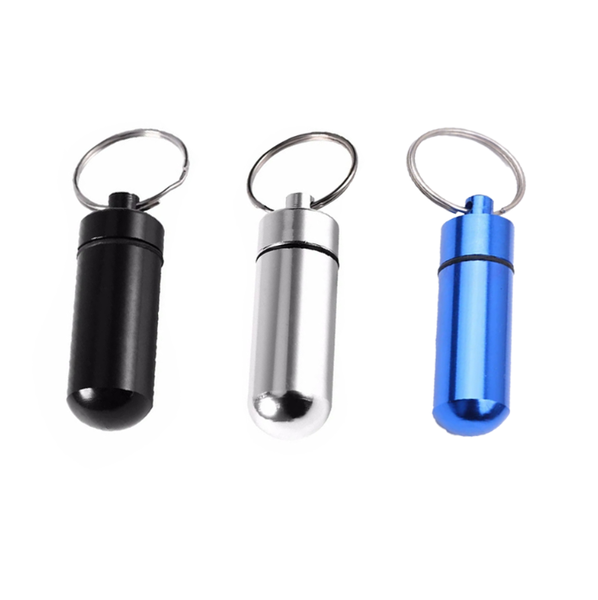 Medicine Box Keychain-3PCS Aluminum Alloy Waterproof Sealed Medicine Bottle