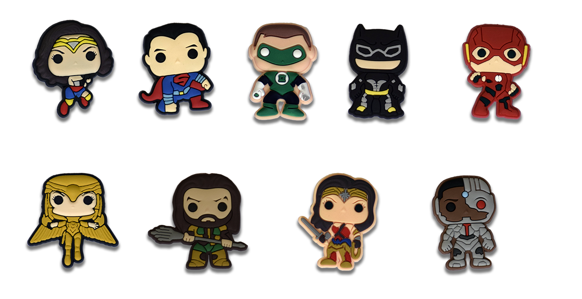 Justice League Jibbitz Batman/Superman/Flash/Green Latern/Superman