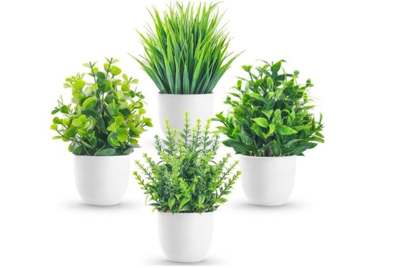 Fake Plants Small Artificial Faux Plants Indoor for Home Office Farmhouse
