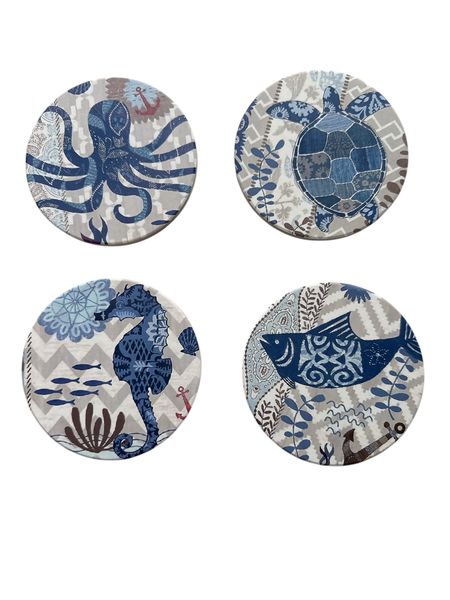 Designer Ceramic Coasters with Holder