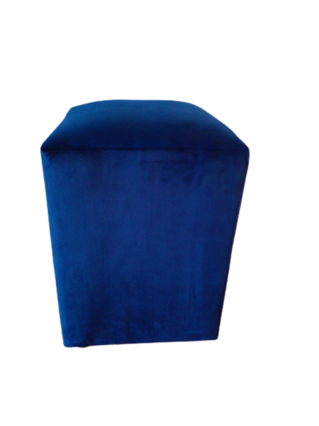 Rectangular Blue Ottoman with Memory Foam Seat Foot Rest Stool