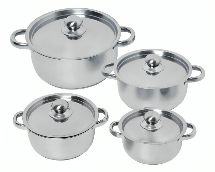 Silver Stainless Steel 8 Piece cookware