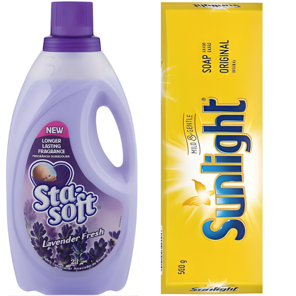 Sta-Soft Lavender Fabric Softener 2L &amp; Sunlight Bar Original 500g