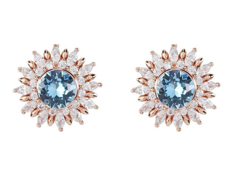 With Swarovski Aquamarine Crystal Rose image