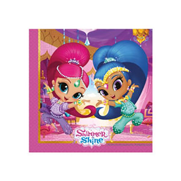 Shimmer&amp;Shine Gliter Frnds Two Ply Paper Napkins