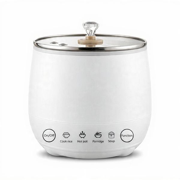 Mini Electric 1,8L Rice Cooker &amp; Multi-Function Food Cooker - White