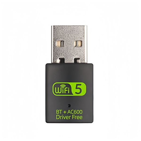 USB WiFi Adapter Dual Band with Bluetooth 600Mbps Win 7/8/10 Black