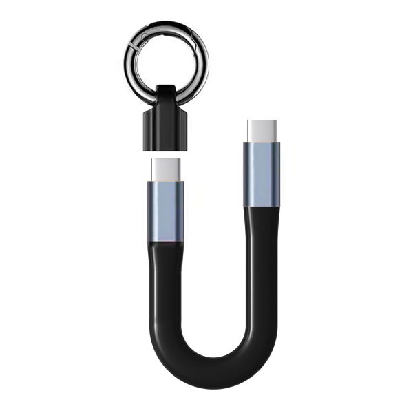 Type-C to Type-C Clip-on Charge &amp; Sync Cable Keychain, 27W Fast Charging