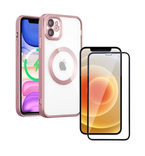 Magsafe Compatible case &amp; Screen Guard for iPhone 11- Pink