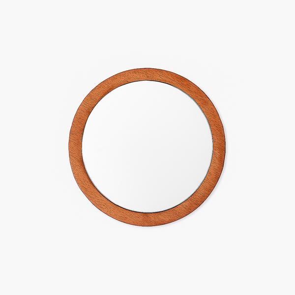 2-in-1 Wooden Desk Mirror &amp; Coffee Coaster | Cork-Backed Office Accessory