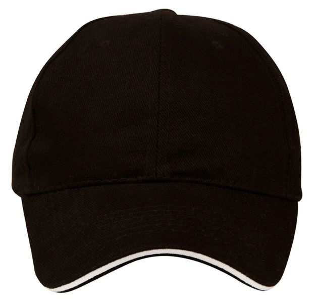 PepperSt Sandwich Peak Cap - White with Black detail
