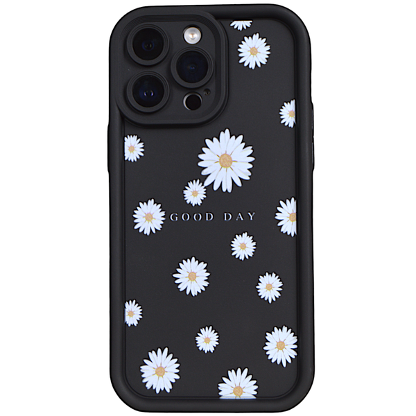 Black - Phone Case with Bubble Edge &amp; Good Day Print for iPhone 14 Pro Max