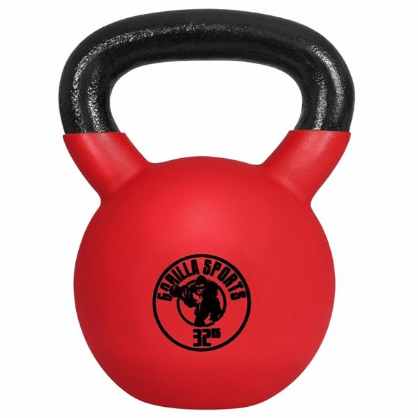 Rubber Coated Kettlebell 32KG Gorilla Sports SA