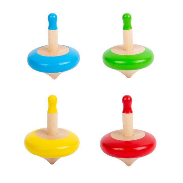 4 Pieces Handmade Spinning Top Gyroscopes Educational Toys