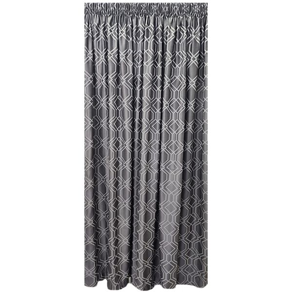 Matoc Designs Readymade Curtain -Geo - Gold -Lined -Taped