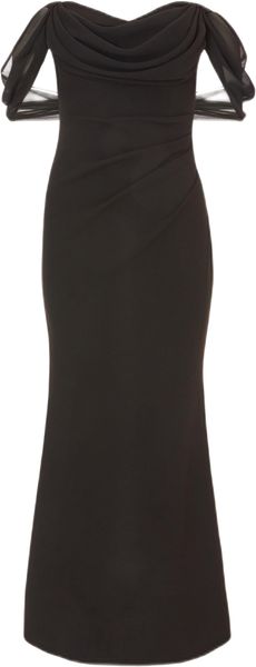 Quiz - Women Petite Black Chiffon Bardot Maxi Dress