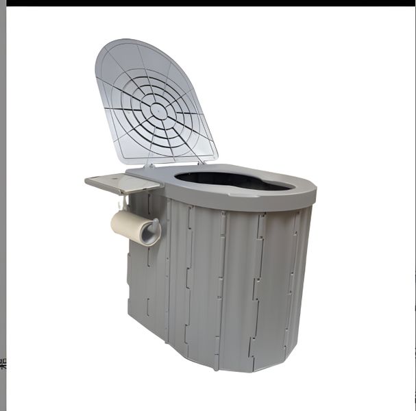 Portable Raised Outdoor Folding Toilet with Lid