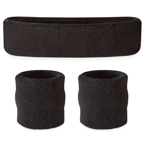 Wrist Band Head Band Sweatbands - BONA Plain Wristbands Headbands 3 Piece Combo