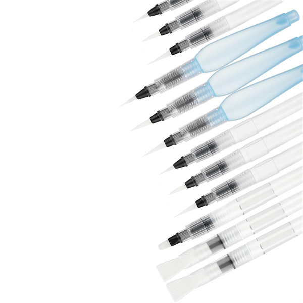 12 Pcs Watercolour Brush Pens Refillable Water Brush Pens