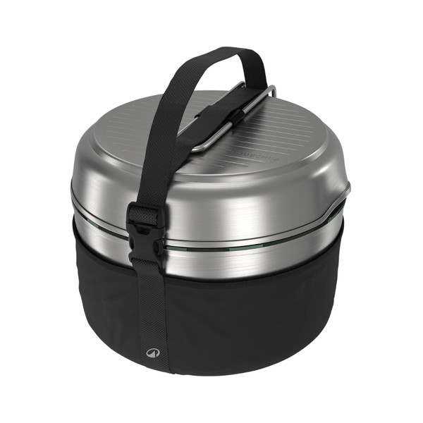 Decathlon - Quechua Stainless Steel Non-Stick Camping Cookset - 15 Pieces