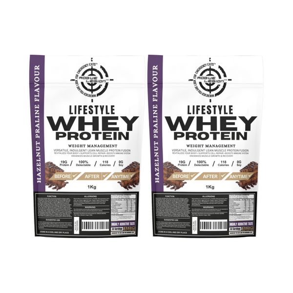 Rogue Legion Lifestyle Whey Protein-2x1kg- Hazelnut Praline