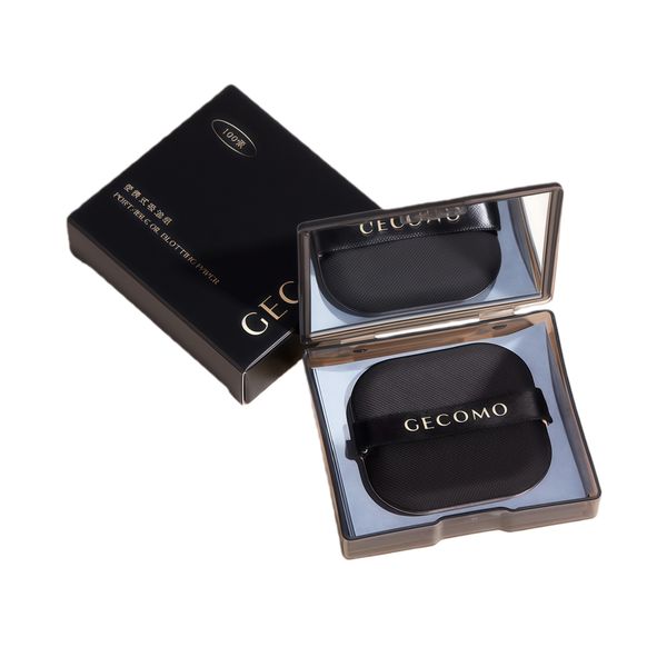 Bamboo Charcoal Oil Blotting Paper With Mirror, Puff for Makeup Use
