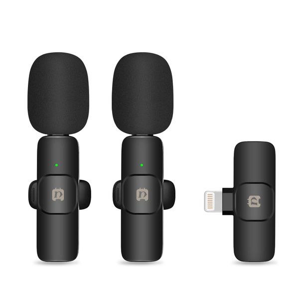 PULUZ Wireless Lavalier Noise Reduction Dual Microphones for iPhone
