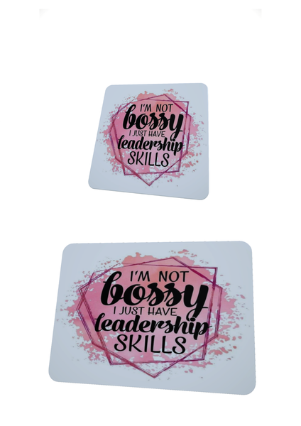 Im Not Bossy -Mouse pad and coaster set