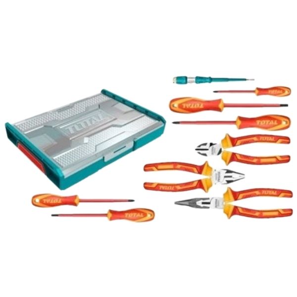 Total Tools - Insulated Hand Tool Set with Pliers &amp; Screwdrivers - 9 Piece