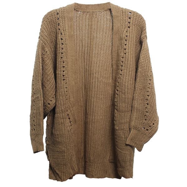 Purple &amp; Prose Ladies Oversized Olive Knitted Cardigan