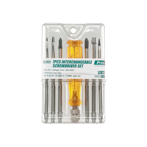 Proskit 7-Piece Interchangeable Screwdriver Set