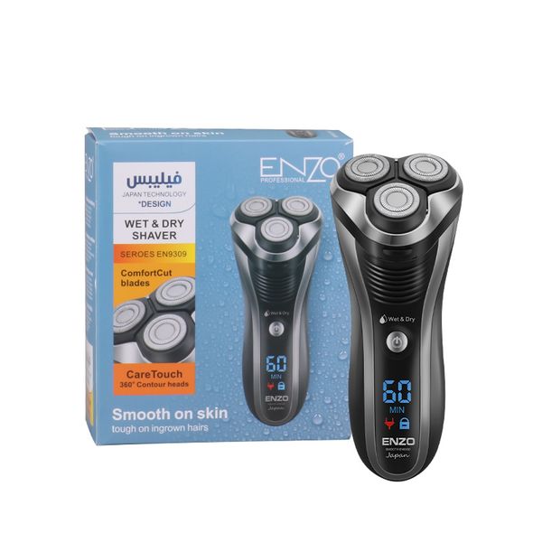 Enzo 2-in-1 Electric Shaver Waterproof Rotary Razor Pop-up Beard Trimmer